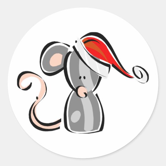 Weihnachtsmäuse Runder Aufkleber (Vorderseite)