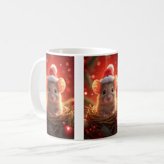 Weihnachtsmäuse-Tasse Kaffeetasse (Vorderseite Links)