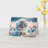 Weihnachtsmäuse tragen Earmuffs Karte (Gelbe Blume)