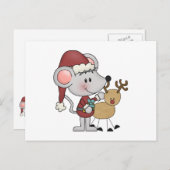 Weihnachtsmäuse und feiertagspostkarte (Vorne/Hinten)