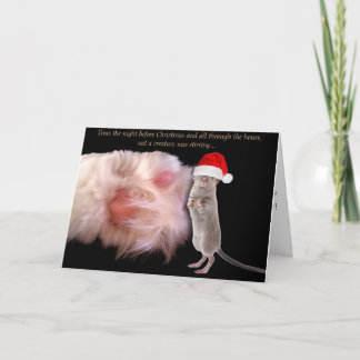 Weihnachtsmäuse-und -katzen-Tatzen-Gruß-Karte Feiertagskarte