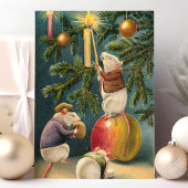 Weihnachtsmäuse Vintag Feiertagspostkarte