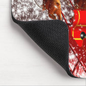 Weihnachtsmäuse/Weihnachtsmann und Schlitten Mousepad (Ecke)
