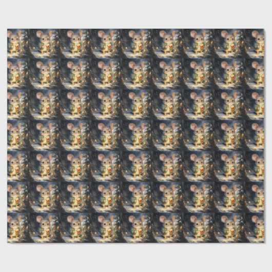 Weihnachtsmäuse-Wrapping Geschenkpapier (Flach)