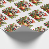Weihnachtsmäuse-Wrapping Geschenkpapier (Ecke)