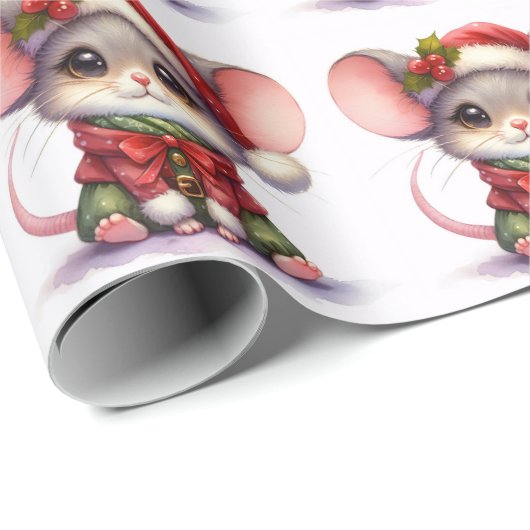 Weihnachtsmäuse-Wrapping Geschenkpapier (Rolleneckpunkt)