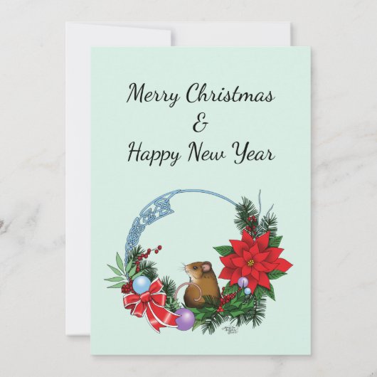 Weihnachtsmäuse Wreath Einladung (Rückseite)