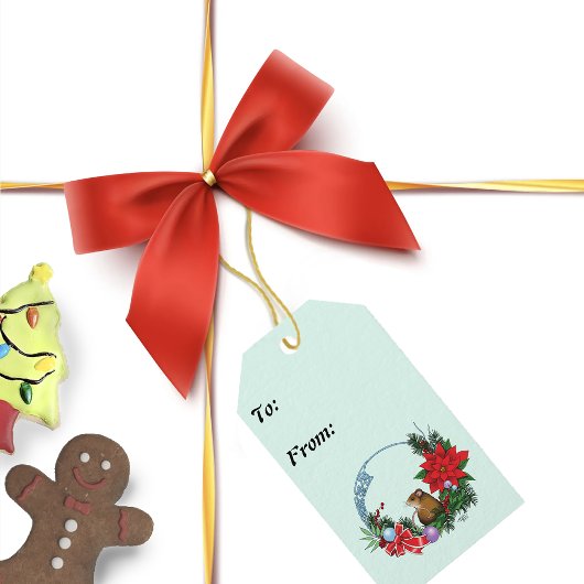 Weihnachtsmäuse Wreath Geschenkanhänger