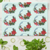 Weihnachtsmäuse Wreath Geschirrtuch (Gefaltet)