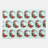 Weihnachtsmäuse Wreath Geschirrtuch (Horizontal)