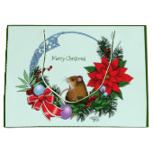 Weihnachtsmäuse Wreath Große Geschenktüte (Vorderseite)