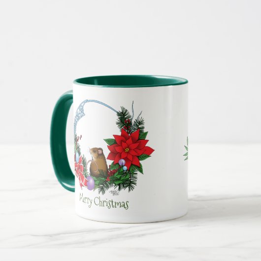 Weihnachtsmäuse Wreath Tasse (Vorderseite Links)