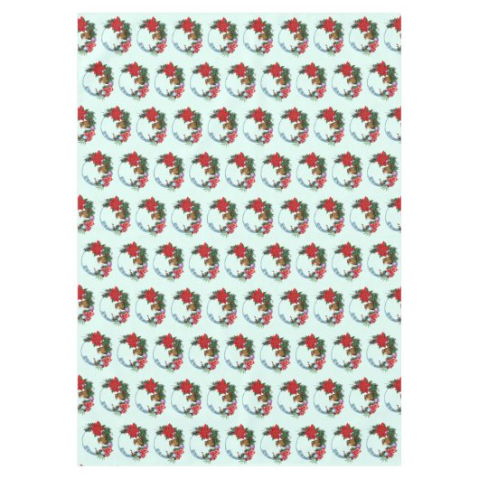 Weihnachtsmäuse Wreath Tischdecke (Vorderseite)