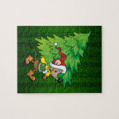 Weihnachtsmäusegrün-Puzzlespiel Puzzle (Horizontal)