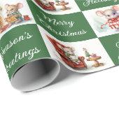 Weihnachtsmäusendesign Geschenkpapier (Rolleneckpunkt)