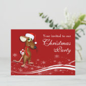 Weihnachtsmäusenfirma Weihnachtsfest Party Einladung (Stehend Vorderseite)