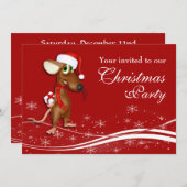 Weihnachtsmäusenfirma Weihnachtsfest Party Einladung (Vorne/Hinten)