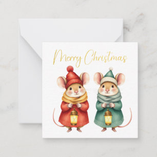 Weihnachtsmäusenkarte Mitteilungskarte