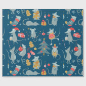 Weihnachtsmäusenwaschpapier Geschenkpapier (Flach)