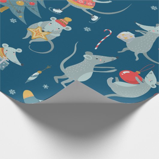 Weihnachtsmäusenwaschpapier Geschenkpapier (Ecke)