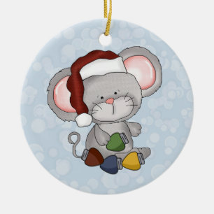 Weihnachtsmäuseverzierung Keramik Ornament
