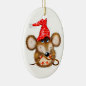 Weihnachtsmäuseverzierung - niedliche Maus in der Keramikornament (Rechts)