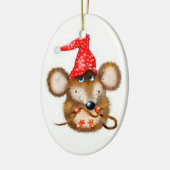 Weihnachtsmäuseverzierung - niedliche Maus in der Keramikornament (Links)