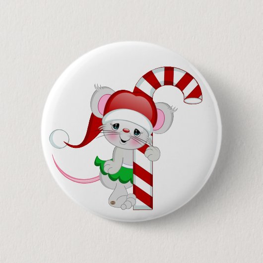 Weihnachtsmäusezuckerstange Button (Vorderseite)