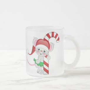 Weihnachtsmäusezuckerstange Mattglastasse
