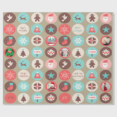 Weihnachtsmedaillons Custom Fotos Geschenkpapier (Flach)