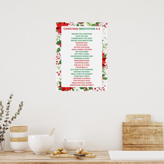Weihnachtsmeditation a-z poster (Küche)