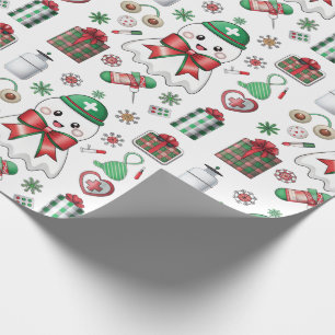 Weihnachtsmedizin mit Stethoskop Weihnachtsschwest Geschenkpapier