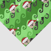 Weihnachtsmeer Otters Grüne Wellen Seidenpapier (Detail)