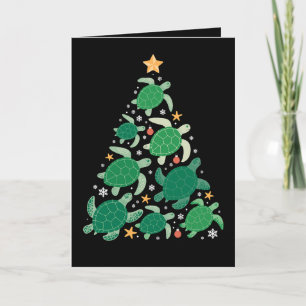 Weihnachtsmeer-Schildkröten-Baum-Stern-Seestern-Sc Karte