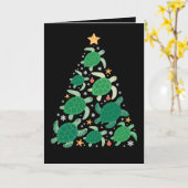 Weihnachtsmeer-Schildkröten-Baum-Stern-Seestern-Sc Karte (Gelbe Blume)