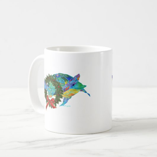 WeihnachtsMeeresschildkröte Kaffeetasse (Vorderseite Links)