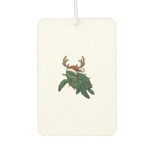 Weihnachtsmeeresschildkröte Rentier Vintage-Stich Autolufterfrischer