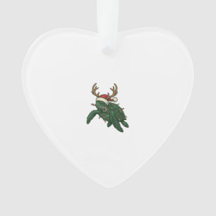 Weihnachtsmeeresschildkröte Rentier Vintage-Stich  Ornament