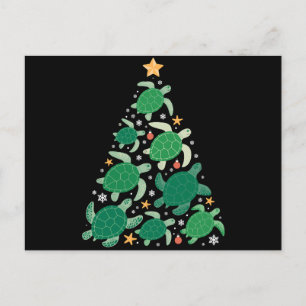 Weihnachtsmeeresschildkrötenbaum Stern Seesterne S Feiertagspostkarte