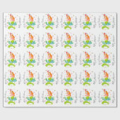 WeihnachtsMeerjungfrau & Schneeflocken personalisi Geschenkpapier (Flach)