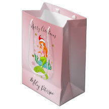 WeihnachtsMeerjungfrau & Schneeflocken personalisi