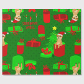 Weihnachtsmeerkat santa lustige Mongoie Geschenkpapier (Flach)