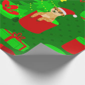 Weihnachtsmeerkat santa lustige Mongoie Geschenkpapier (Ecke)