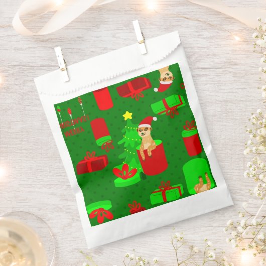 Weihnachtsmeerkat santa lustige Mongoie Geschenktütchen (Ausgeschnitten)