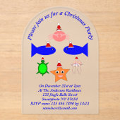 Weihnachtsmeerkreaturen Acryleinladungen (Vorderseite)