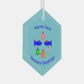 Weihnachtsmeerkreaturen Ornament Aus Glas (Vorderseite Rechts)