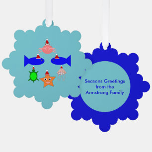 Weihnachtsmeerkreaturen Ornament Karte