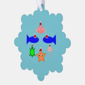 Weihnachtsmeerkreaturen Ornament Karte (Linke Ecke)