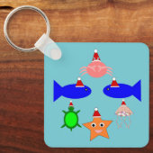 Weihnachtsmeerkreaturen Schlüsselanhänger (Vorderseite)