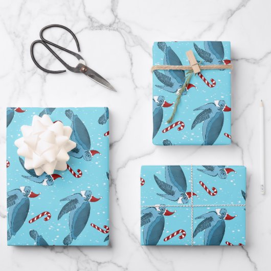 Weihnachtsmeerschildkröte Geschenkpapier Set (Vorderseite)